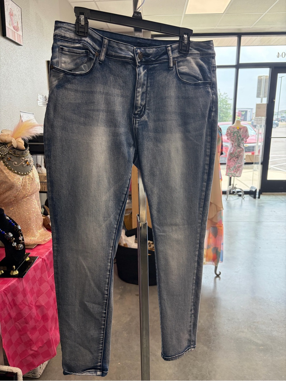 BAMBOO Slim Straight Washed Blue Women’s Jeans